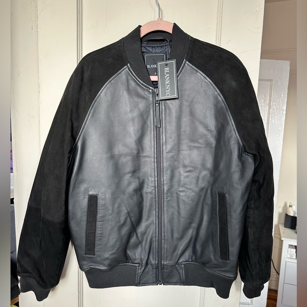 100% leather and suede, bomber jacket, NWT
